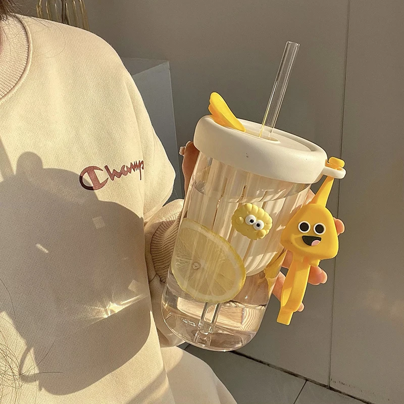 With Infuser Cute Stickers Portable Outdoor Milk Juice Straw