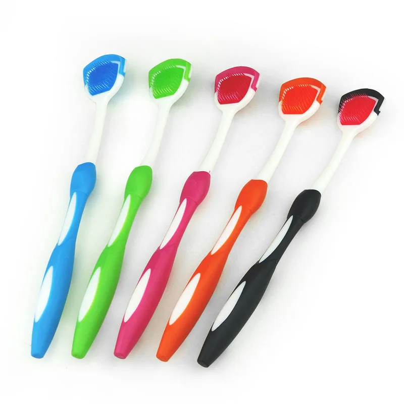

1PC Soft Toothbrushes Silicone Tongue Brush Cleaning Tongue Coating Brush Deep Cleaning Fresh Breath Dental Scraper Oral Care