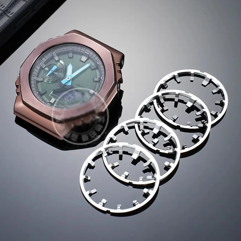 Фото Для Casio G-SHOCK GM-2100 масштабный круг DIY GM2100 Casioak Shadow внутреннее кольцо-маркер модифицированное пластиковое силиконовое кольцо аксессуары для часов №3