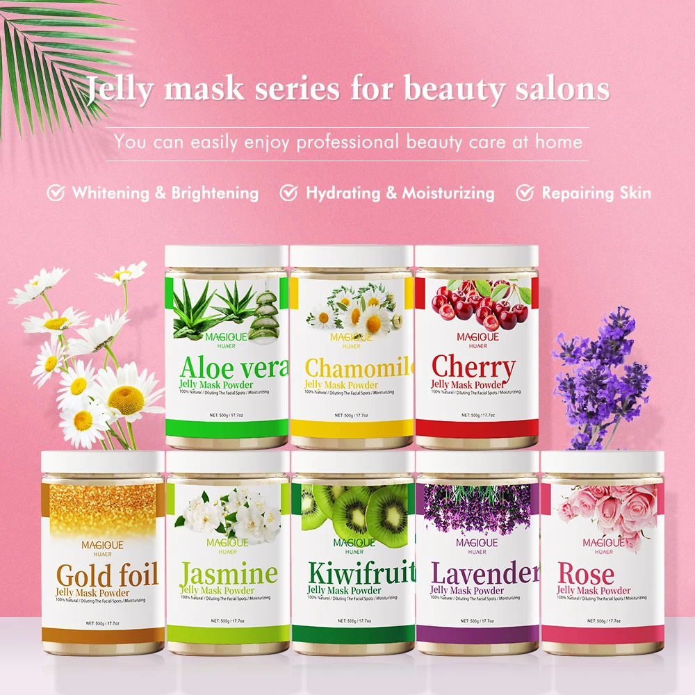 Бьюти джелли маска в порошке для салона и дома, предназначенная для натурального осветления и упругости кожи лица, увлажнения и увлажнения кожи SKIN on.