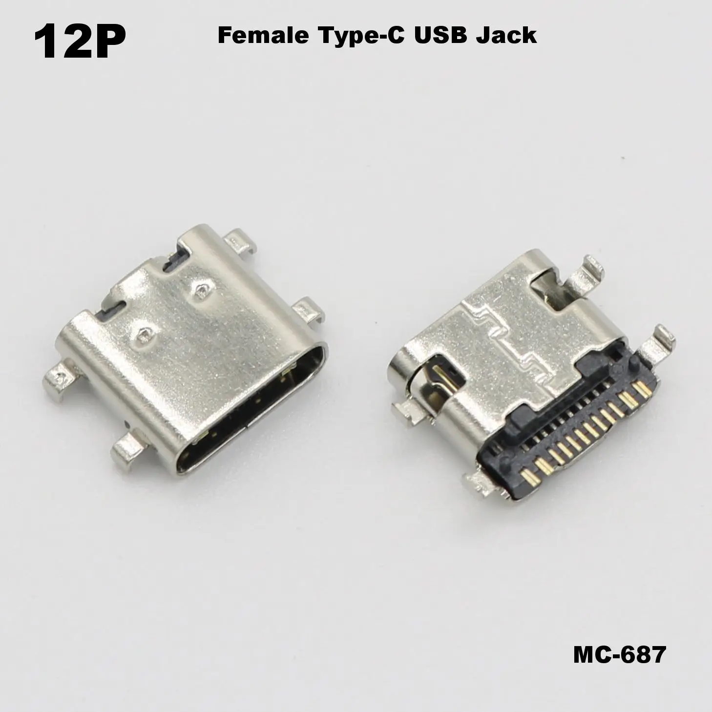 

2-10pcs USB-3.1 SMT USB Connector Type C Horizontal Mid Mount 12P OR 16P Female sink board 1.1 mm for charger adapter DIY Type C