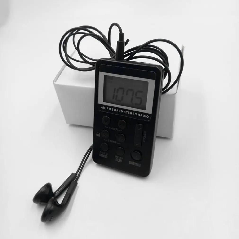 

Portable AM/FM Mini Radio Dual Band Stereo Pocket Tiny Digital Radio Receiver with LCD Display & Earphone & Rechargeable Battery