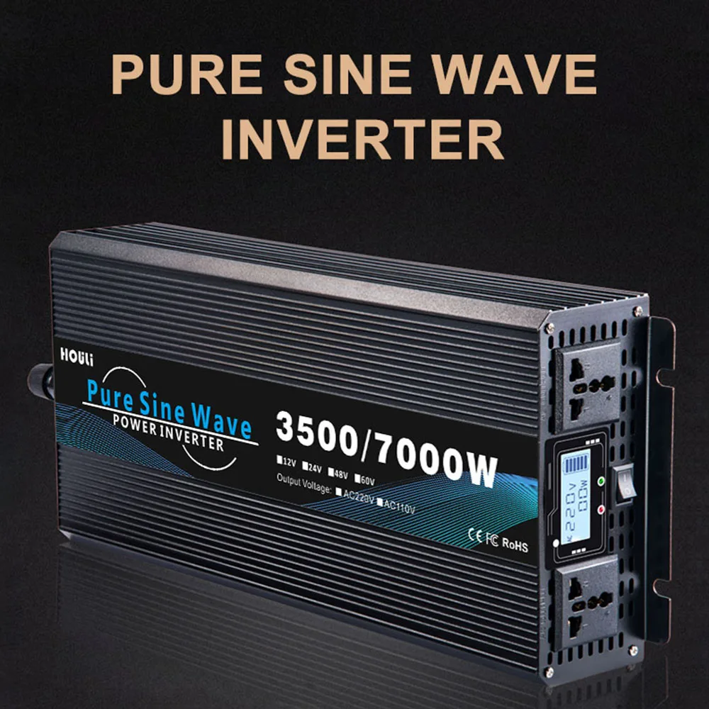 

Inverter 12v 220v Pure Sinus Converter Sine Frequency Solar Wave 24v Voltage Regulator Inverters 60hz × 220 V 48v Home 5000W 7000W