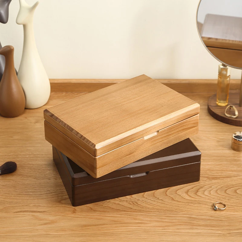 Casegrace Solid Wood Jewelry Box Earrings Necklace Ring Storage Velvet Case Jewellery Display Stand Gift Boxes Jewelry Organizer