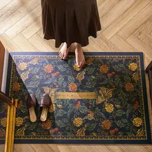 American Retro Rural Leather Home Doormat Carpet Home Floor Entrance Mats Carpet Living Room Bedroom Bathroom Non-Slip Door Mats