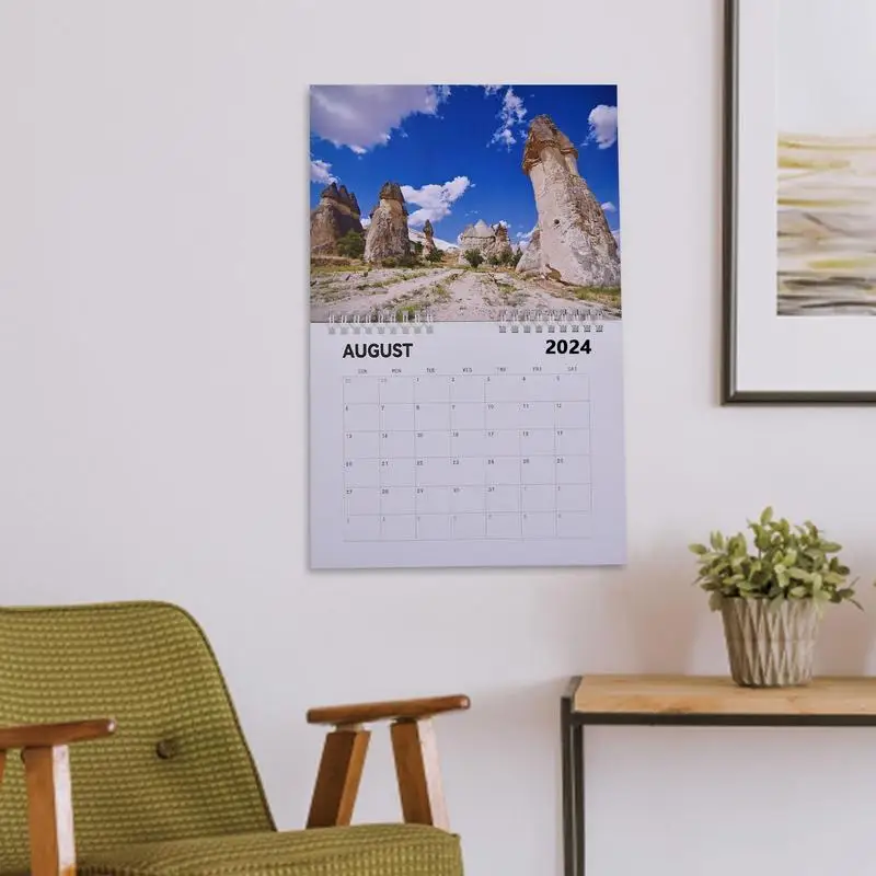 

2024 настенные календари для фотосъемки забавная природа Висячие календари Семейный календарь с розыгрышем подарок и природа красота календарь