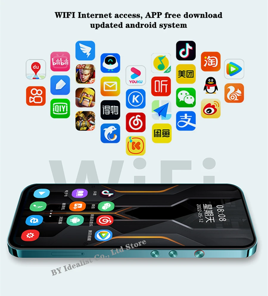 Wifi 64gb Bluetooth Mp4 Music Player Android Touch Screen 4.0 inch Hifi Metal Mp4 Recorder Video Player Support TF Card Speaker enlarge