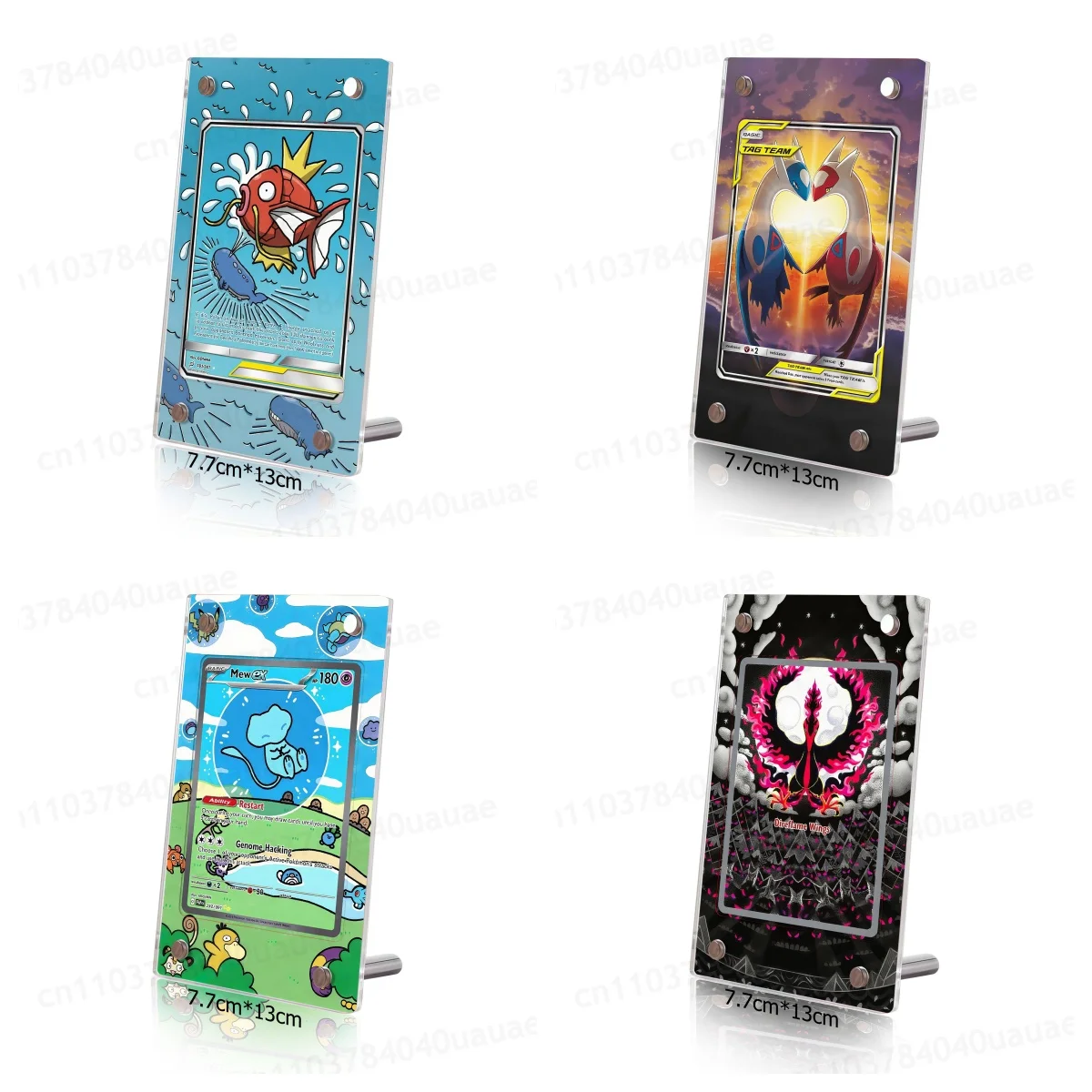 Фото Коллекционные карты Ptcg Magikarp Latias Mew Card Кирпичная фоторамка Карточная кирпичная рамка Акриловая стойка для дисплея Украшение рабочего стола №1