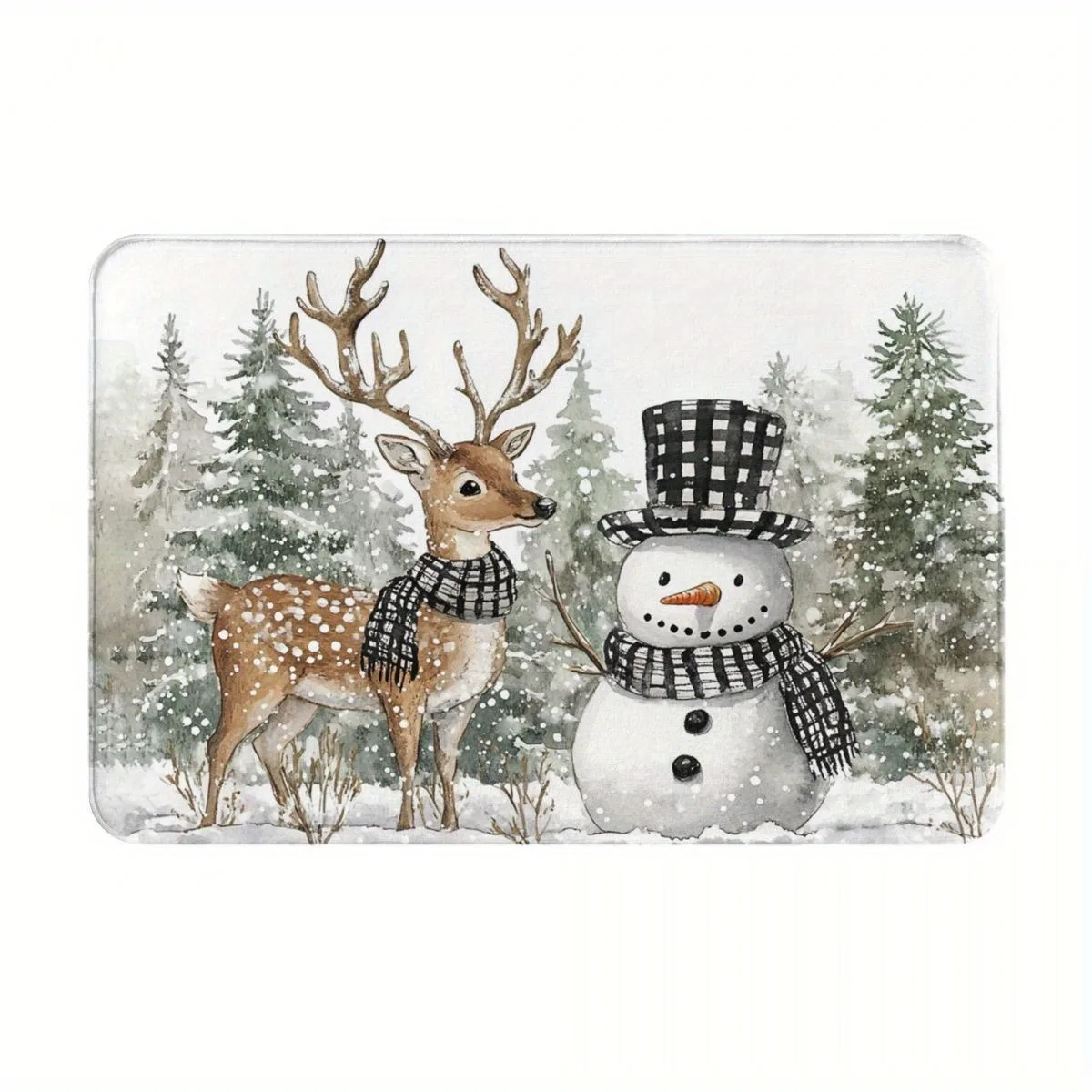 

Рождественское украшение, дверной коврик, снеговик и палевый коврик с принтом, подходит для дома, комнаты, ванной комнаты, кухни, нескользящий