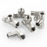 1pcs 201 stainless steel movable joint 12 bspt female male butt joint elbow adapter tee type coupler plumbing fittings