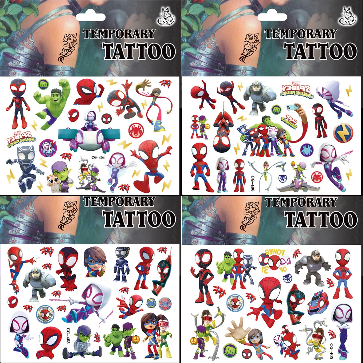 Spidey and His Amazing Friends Temporary Tattoos for Kids Birthday Party Supplies Favors Cute Tattoos Stickers Party Decoration images - 6