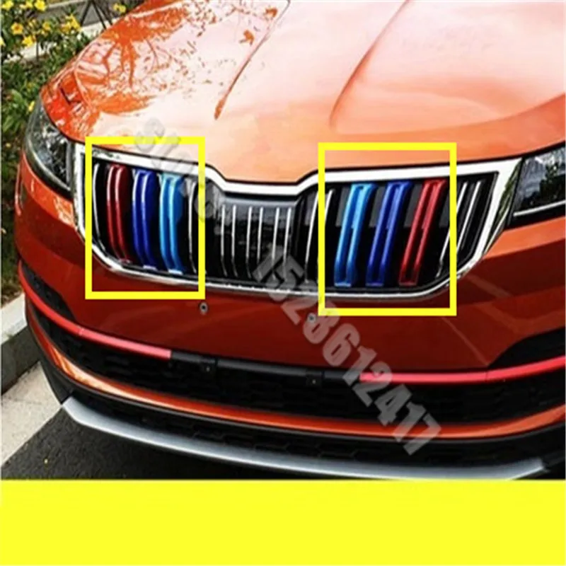 

for Skoda Kodiaq 2018-2019 ACC ABS Grille Around Trim Racing Grills Trim front grille trimmed in 3 colors Car Styling