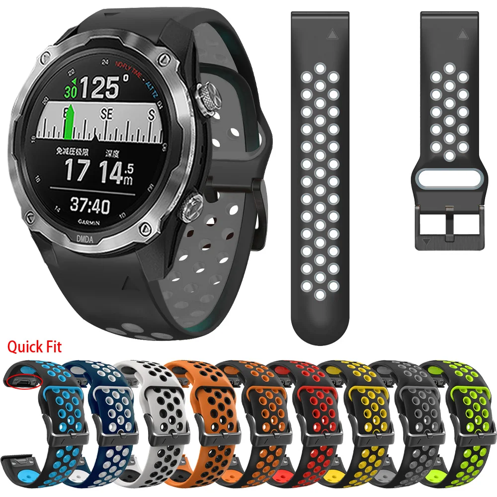 

Спортивный силиконовый ремешок для Garmin Descent Mk2/Mk2i/Mk1 G1 MARQ/Epix/Enduro, браслет для часов 26 мм 22 мм