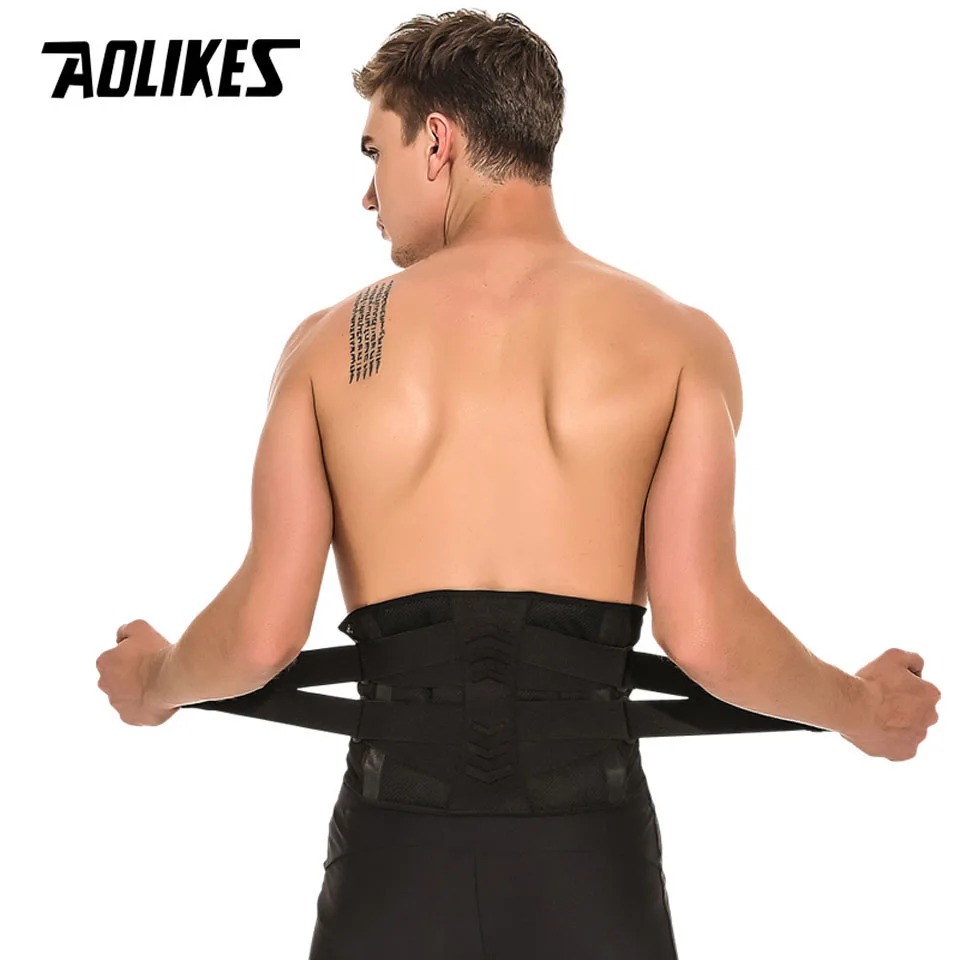 Бандаж для спины AOLIKES мужчин и женщин облегчение боли в нижней части