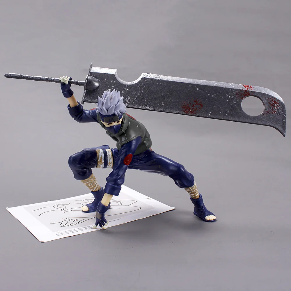 Фото Новинка, экшн-фигурка из аниме Broadswor Hatake Kakashi, модель куклы, Мультяшные детские игрушки, крутые подарки на день рождения №3