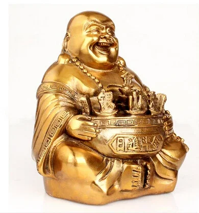 SCY 329 +++ Медные украшения Maitreya Zhaocai такие как большой живот статуи смеющегося Будды