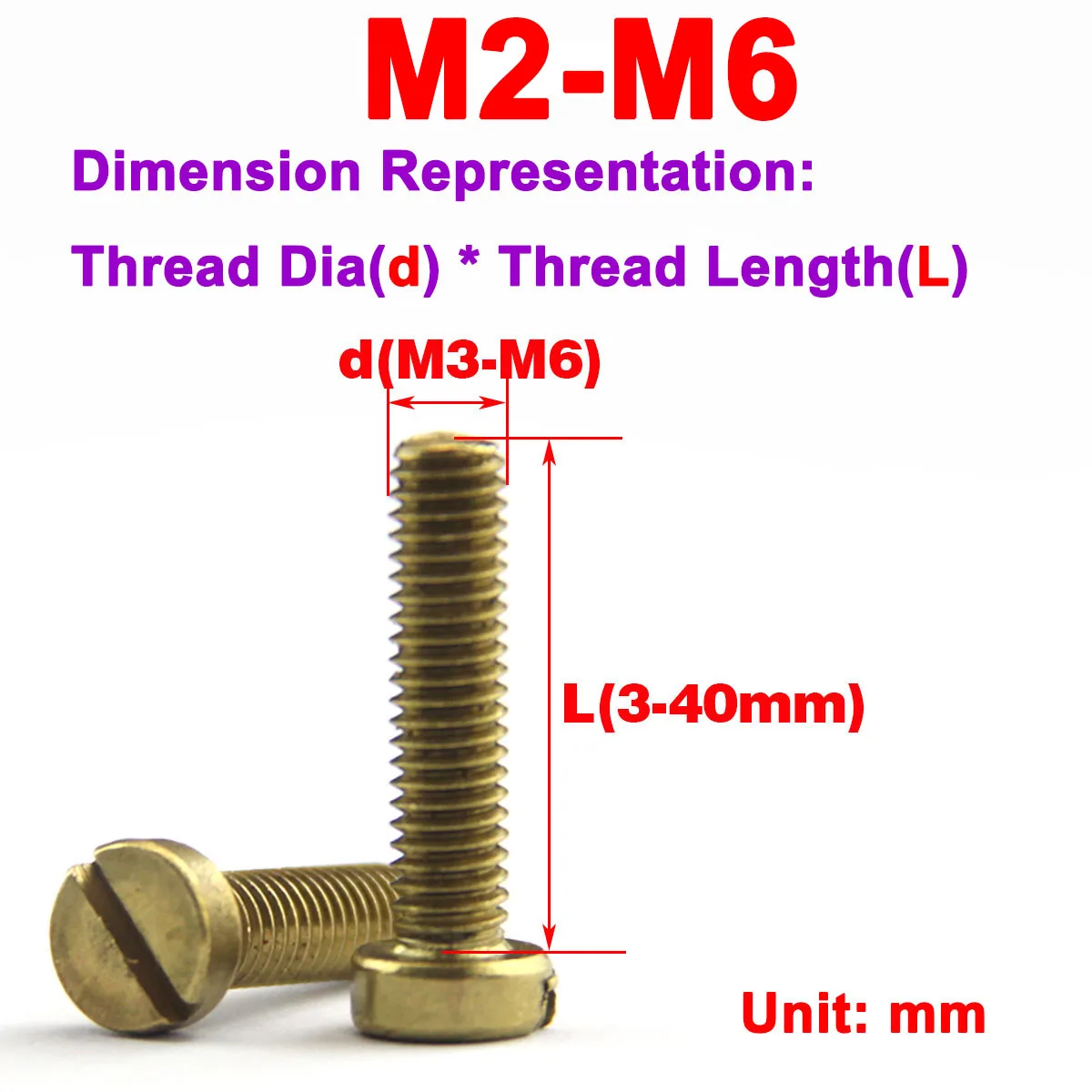 

Brass Cheese Head Slotted Screw / Copper Flat Head Slotted Screw M2-M6