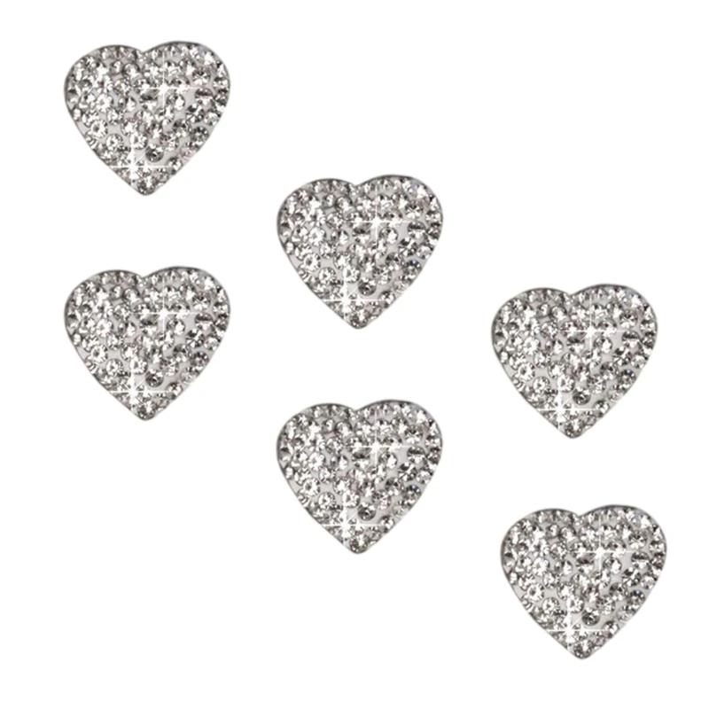 6 шт. кристаллические автомобильные наклейки в форме сердца для элегантного