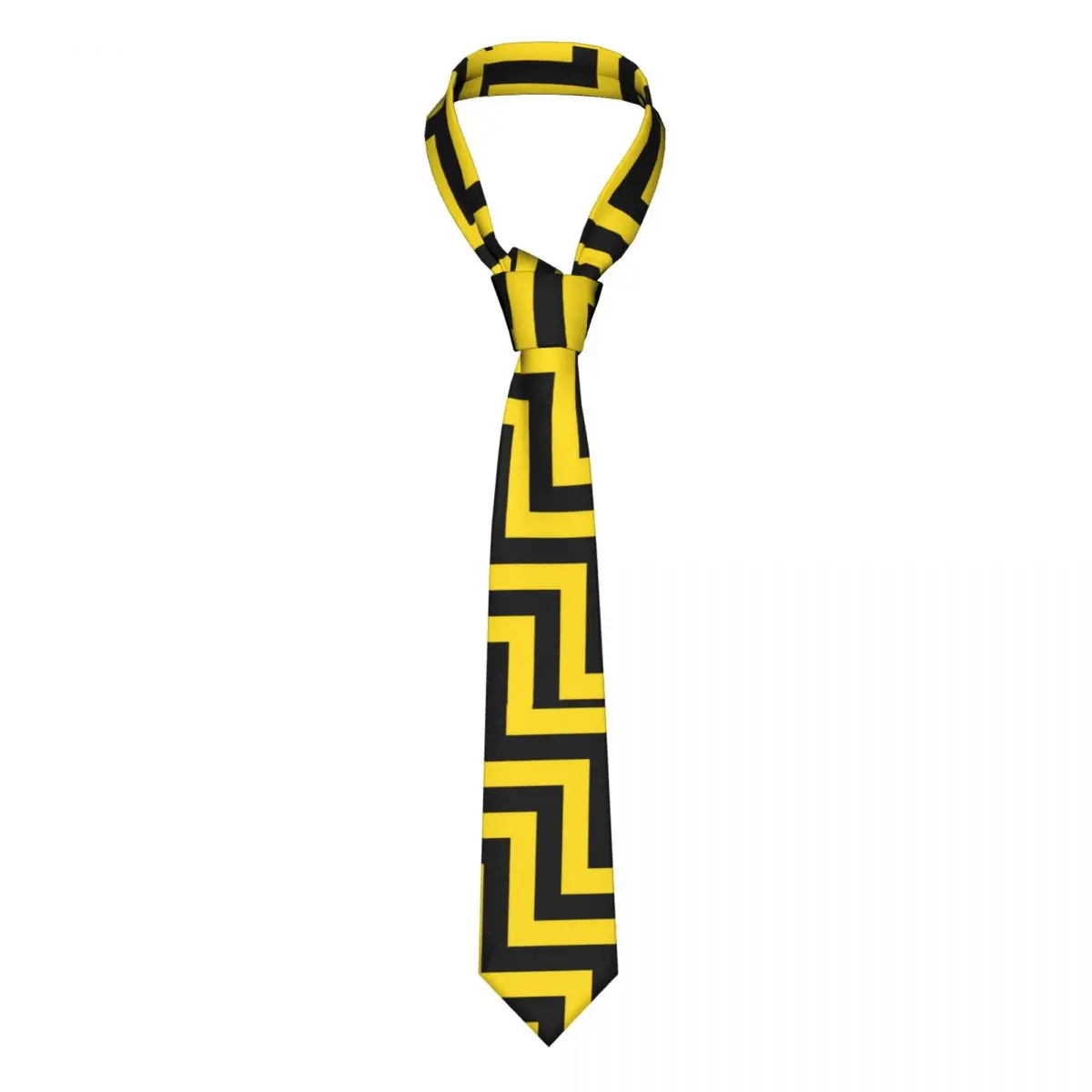 

Yellow Black Geometric Tie Dagonal Stripes Gift For Man Neck Ties Design Blouse Polyester Silk Formal Cravat