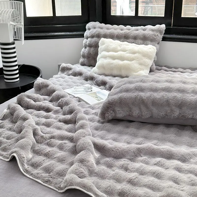 

Пузырьковая плюшевая кровать, искусственная подстилка из кроличьего меха