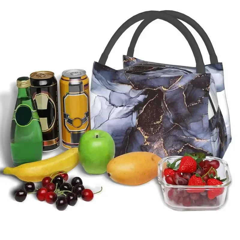 Роскошные черные и серые Агатовые камни с золотой текстурой Изолированные сумки