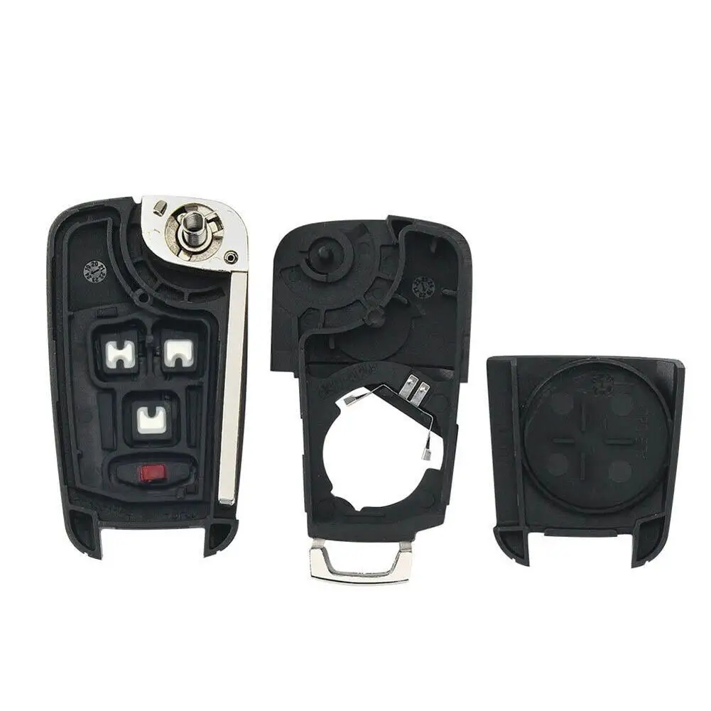 

Fob Cover Car Key Shell Remote 4 Button Black Flip Folding Key Free Cutting Replacement Car Interior Accessories