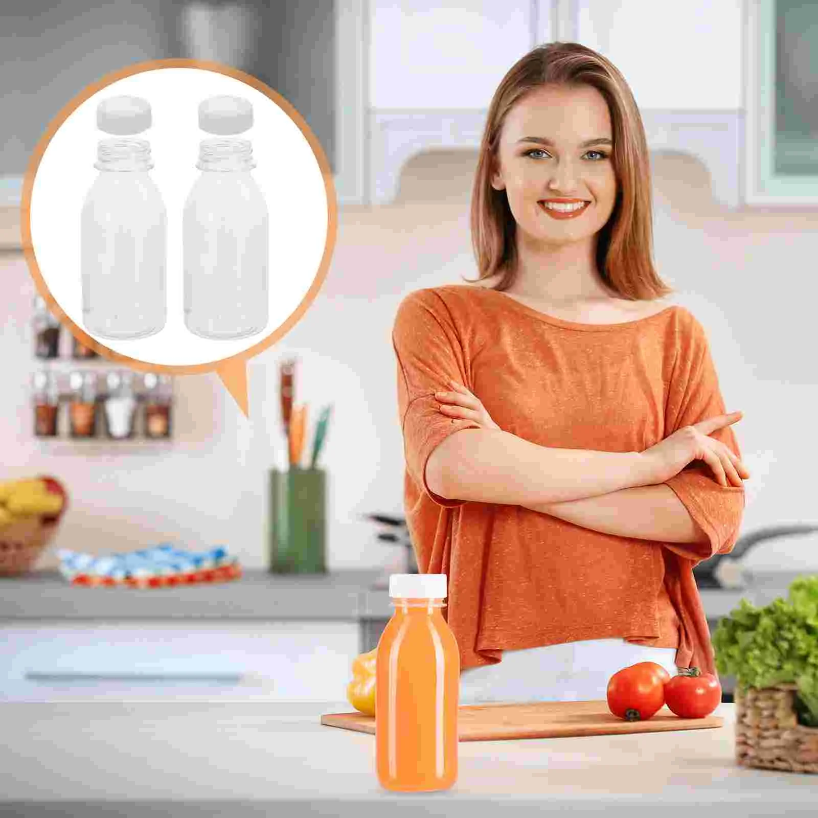 

Bottlesmilk Drink Empty Bottle Plasticwater Containers Beveragelids Storage Caps Fridge Mini Reusable Clear Juicing Simple