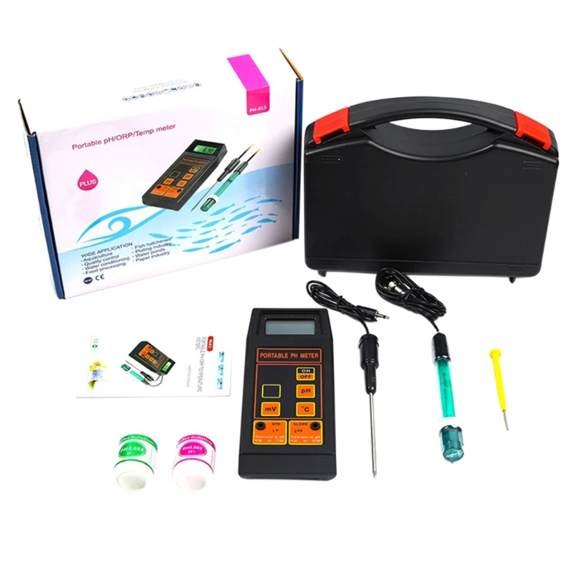 

3-in-1 High Accuracy Portable pH/mV/Temp Meter + Replaceable pH & ORP Electrodes + Temperature Probe