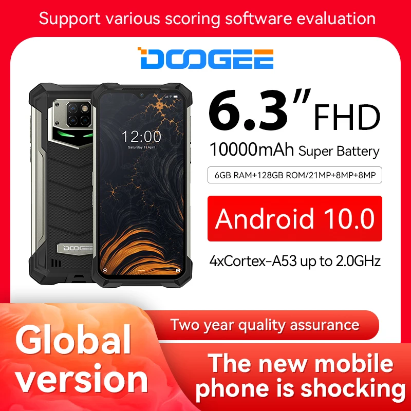 

DOOGEE S88 Pro Rugged Mobile Phone 10000mAh Telephones IP68/IP69K Helio P70 Octa Core 6GB RAM 128GB ROM smartphone Android 10 OS