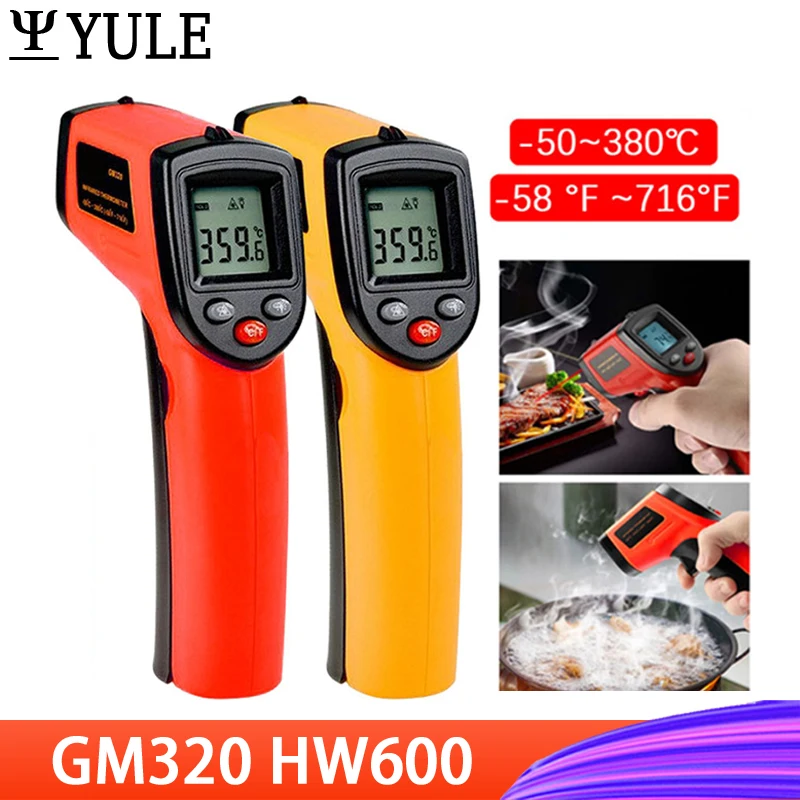 

Infrared Thermometer C/F Non Contact Pyrometer GM320 Industrial Digital IR Temperature Meter -50~380/-50~600℃ Degree Celsius Gun