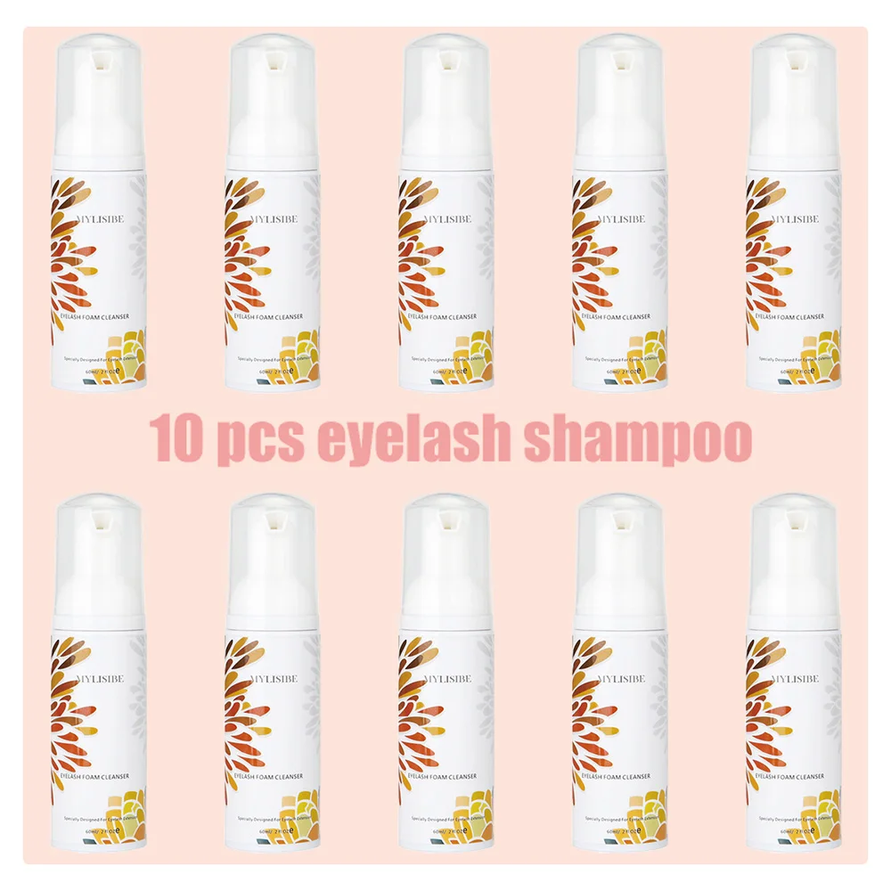 

10 шт., пенный шампунь для наращивания ресниц, с кисточкой