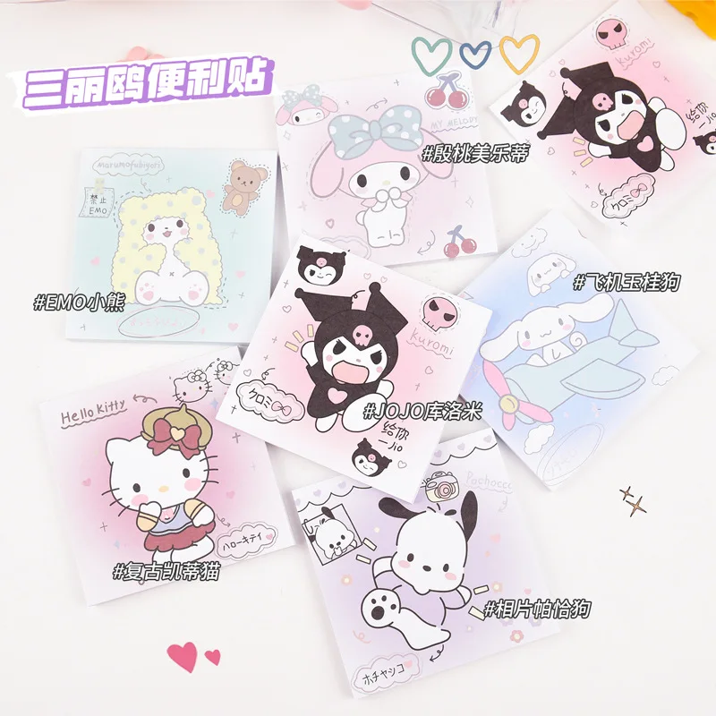 

Cartoon Sanrio Kuromi Sticky Notes High Value Student Message Stickers Handbook Stickers Cartoon Anime Cinnamoroll Sticky Notes
