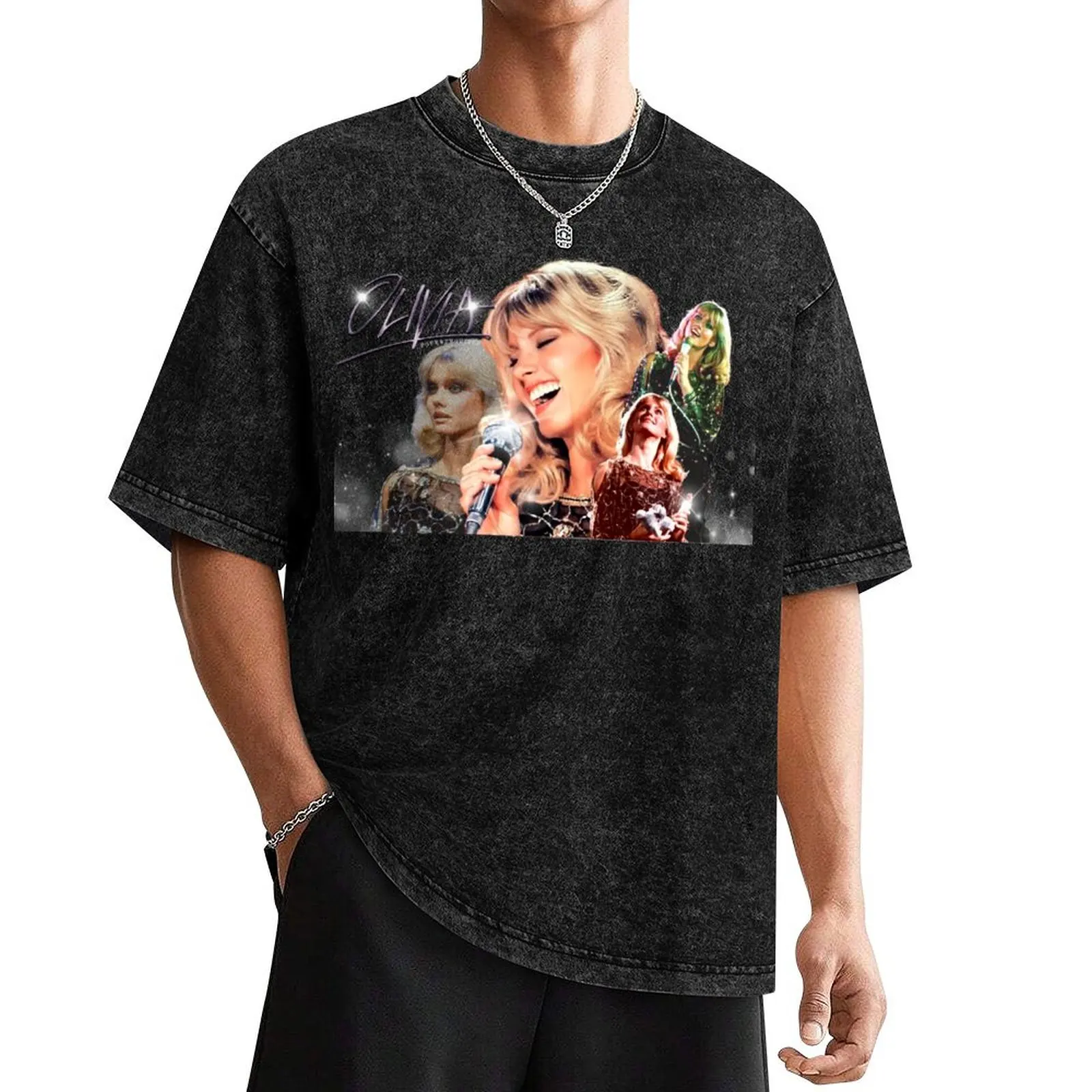 Мужская футболка PopRetroDisco Olivia Newton-John - Totally Hot Tour