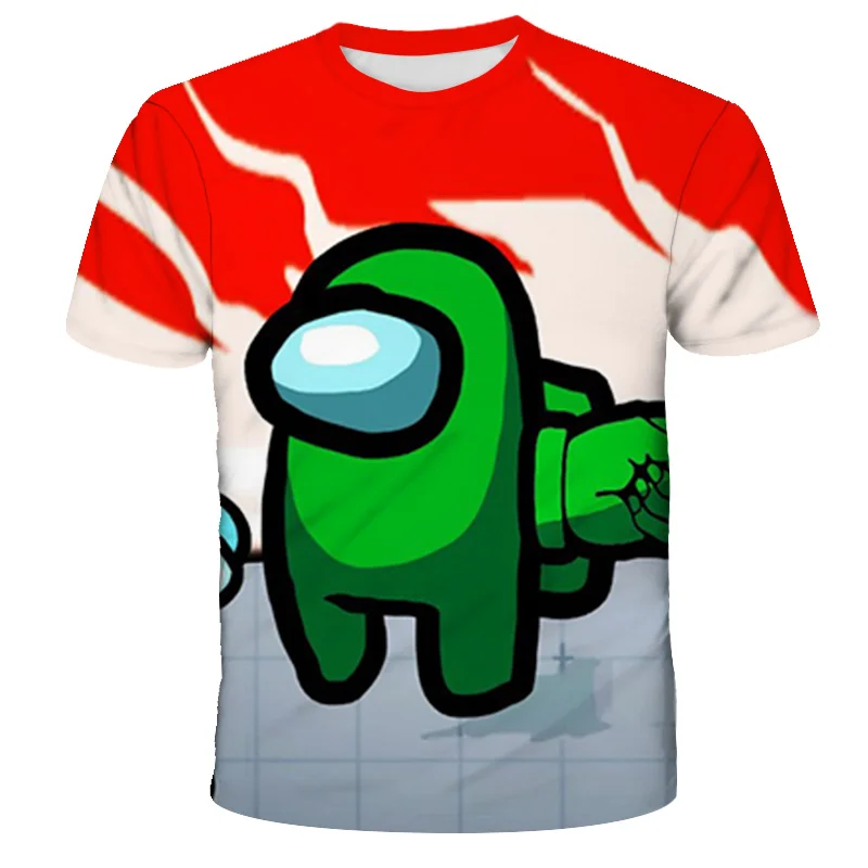 

Among Us T Shirt Kids Amongus Print Cartoon Solid color Boys Clothes For Girls Child T-Shirt Children Clothes Tops Baby Tshirts