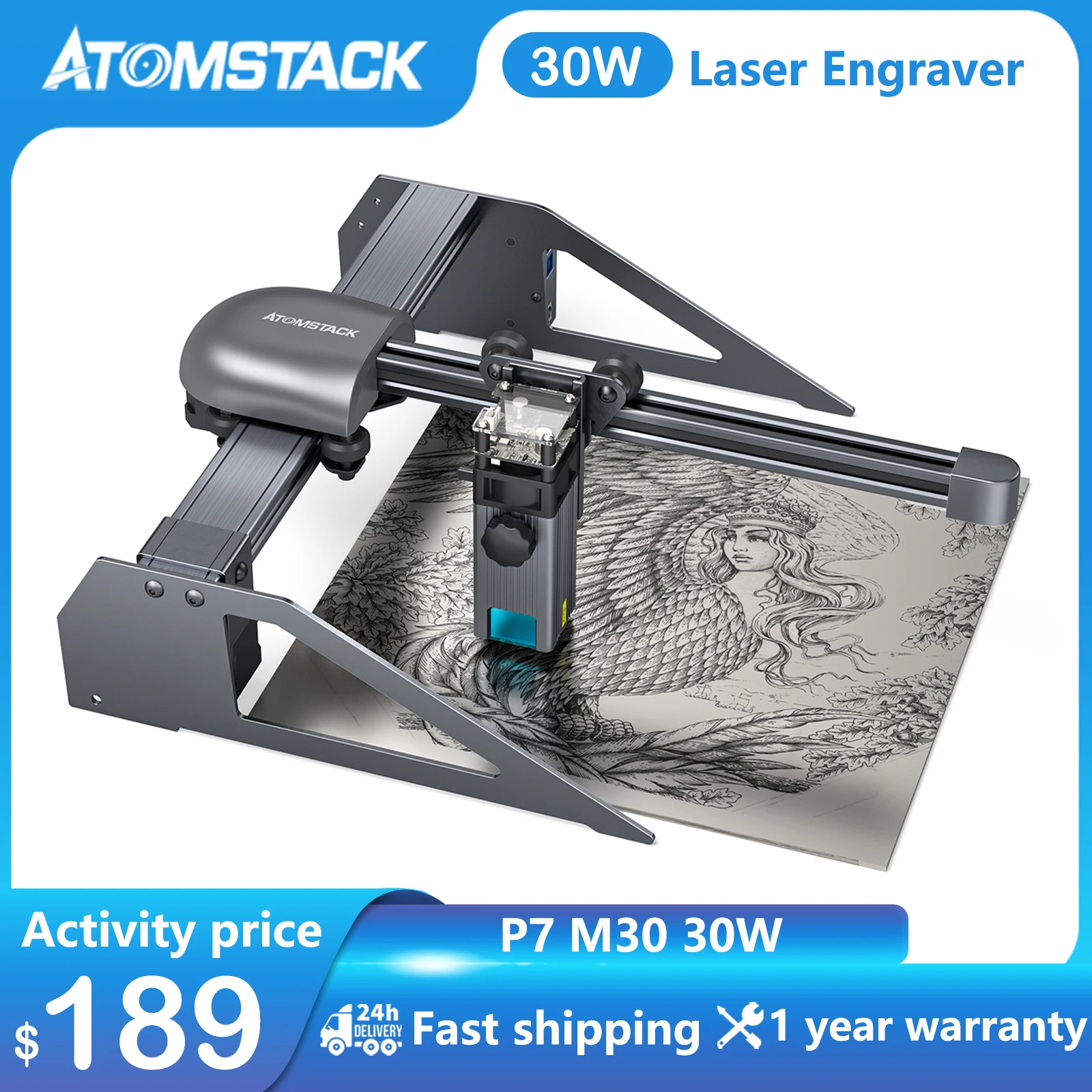 Лазерный гравер ATOMSTACK с ЧПУ сделай сам P7 M30 30 Вт лазерный гравировальный станок
