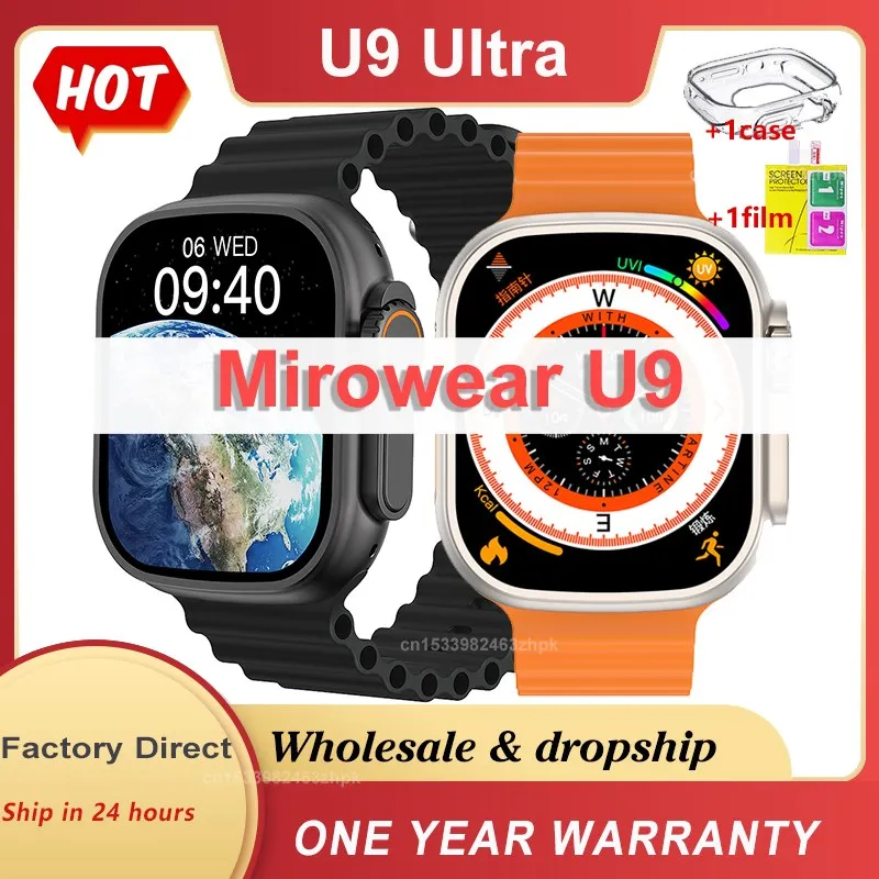 

U9 Ultra Smart Watch Microwear Series 9 Compass 2.2 Big Screen IP68 49mm GPS Route Track Men Sport Original IWO Smartwatch Men