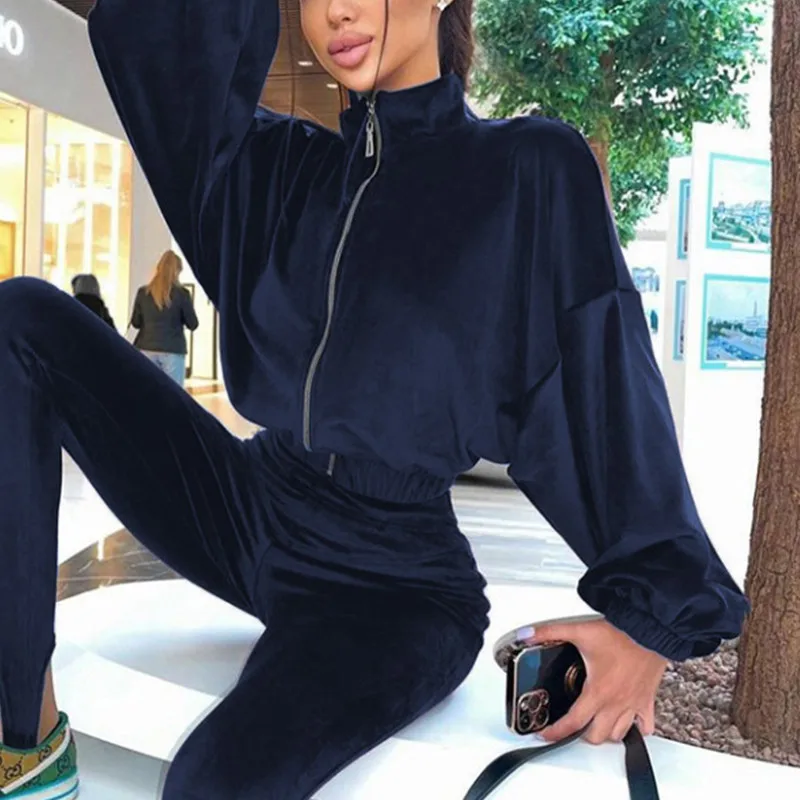 Women's Tracksuits Fleece Hollow Out Hooded Sweatshirts And Trousers Outfits 2022 New Casual Solid Chic Three Piece Sets Suit |