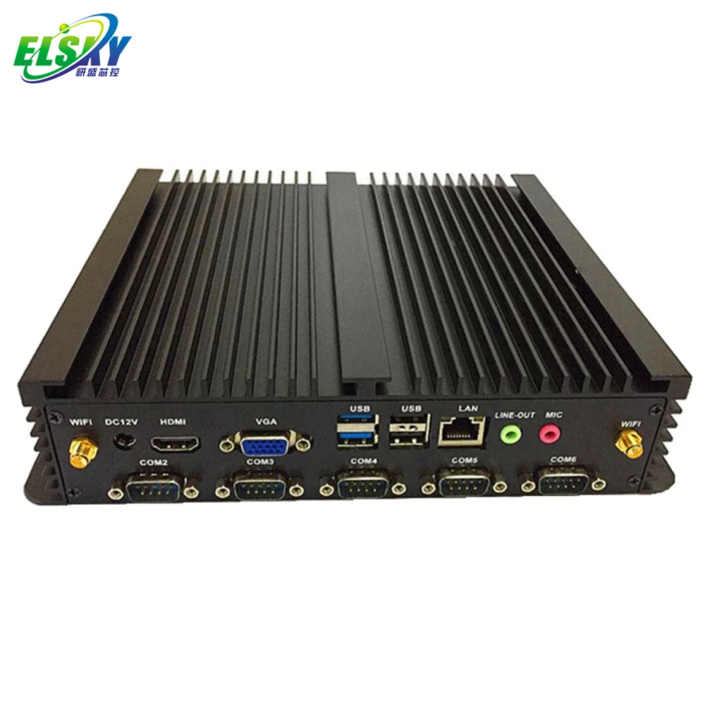 

Hot SALE ELSKY Core i3 i5 i7 7th Gen Fanless Embedded Industrial Mini PC VGA Desktops With 6 COM 8 USB 1 LAN 16G RAM Support