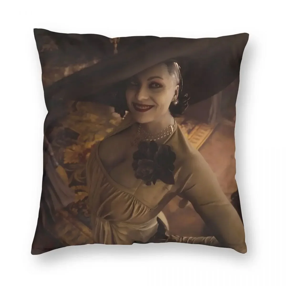 Наволочка Lady Dimitrescu полиэстер лен бархат декор на молнии наволочка чехол для