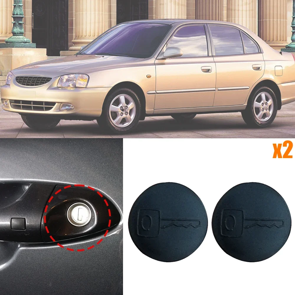 

2 шт. для Hyundai Accent LC MC 1999 2000 2001 2002 2003 2004-2019, автоматическая дверная ручка, отверстие для ключа, заглушки, пылезащитные зажимы