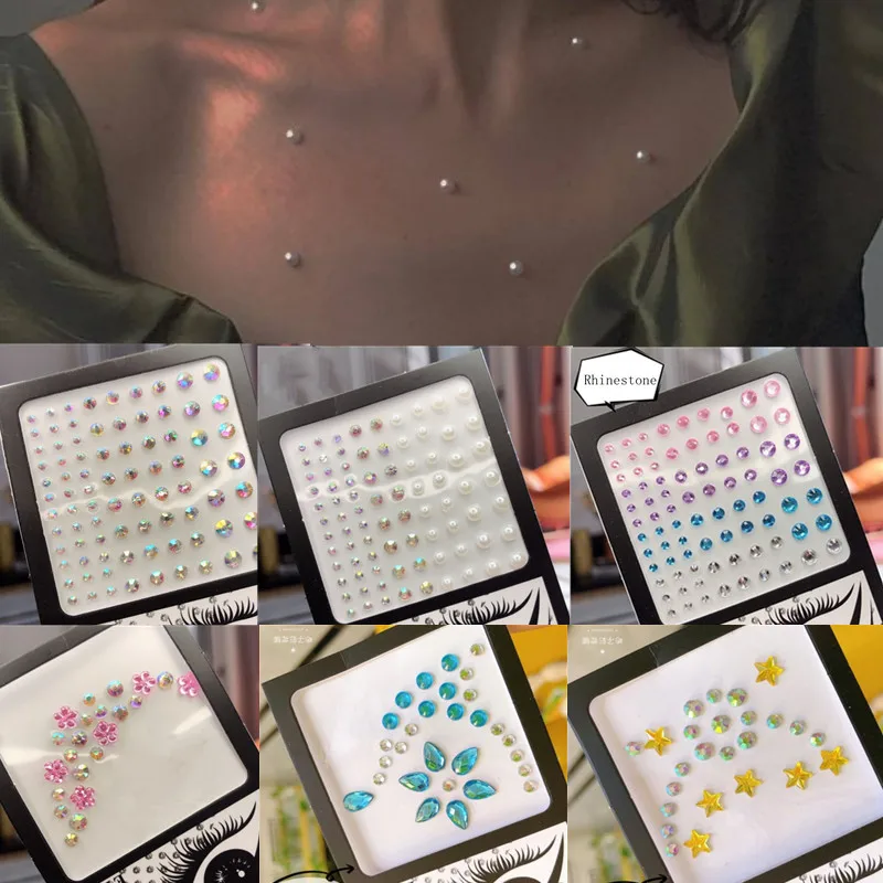 

Eye Sticker Face Jewels Sticker Temporary Tattoo Party Face Makeup Flash Rhinestones Fake Diamond Tattoo Stickers Christmas Gift