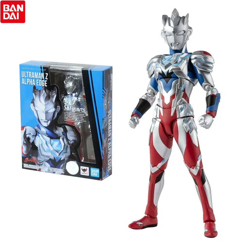 

Bandai Ultraman Hand-made SHF Joint Movable Zett Alpha Edge Anime Figure Genuine Ornaments Action Toy Figure Toys for Children