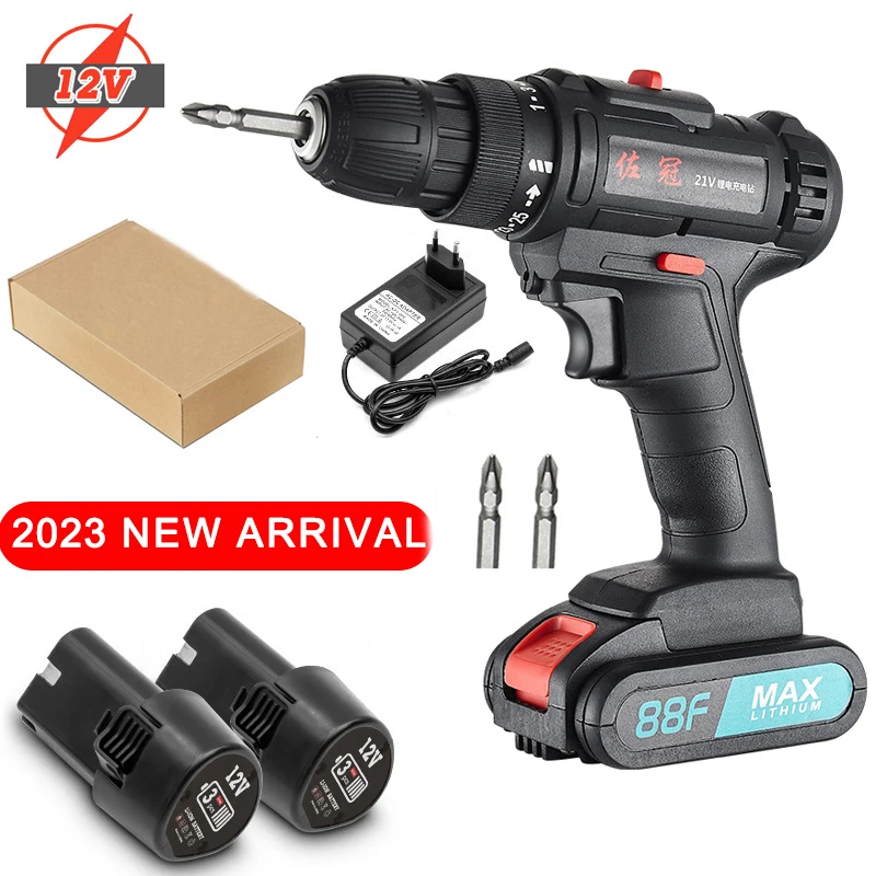 

2023 New Electric Impact Wrench 220V Brushless Cordless Wrench Socket 12V Li-ion Battery Hand Drill Installation Power Tools