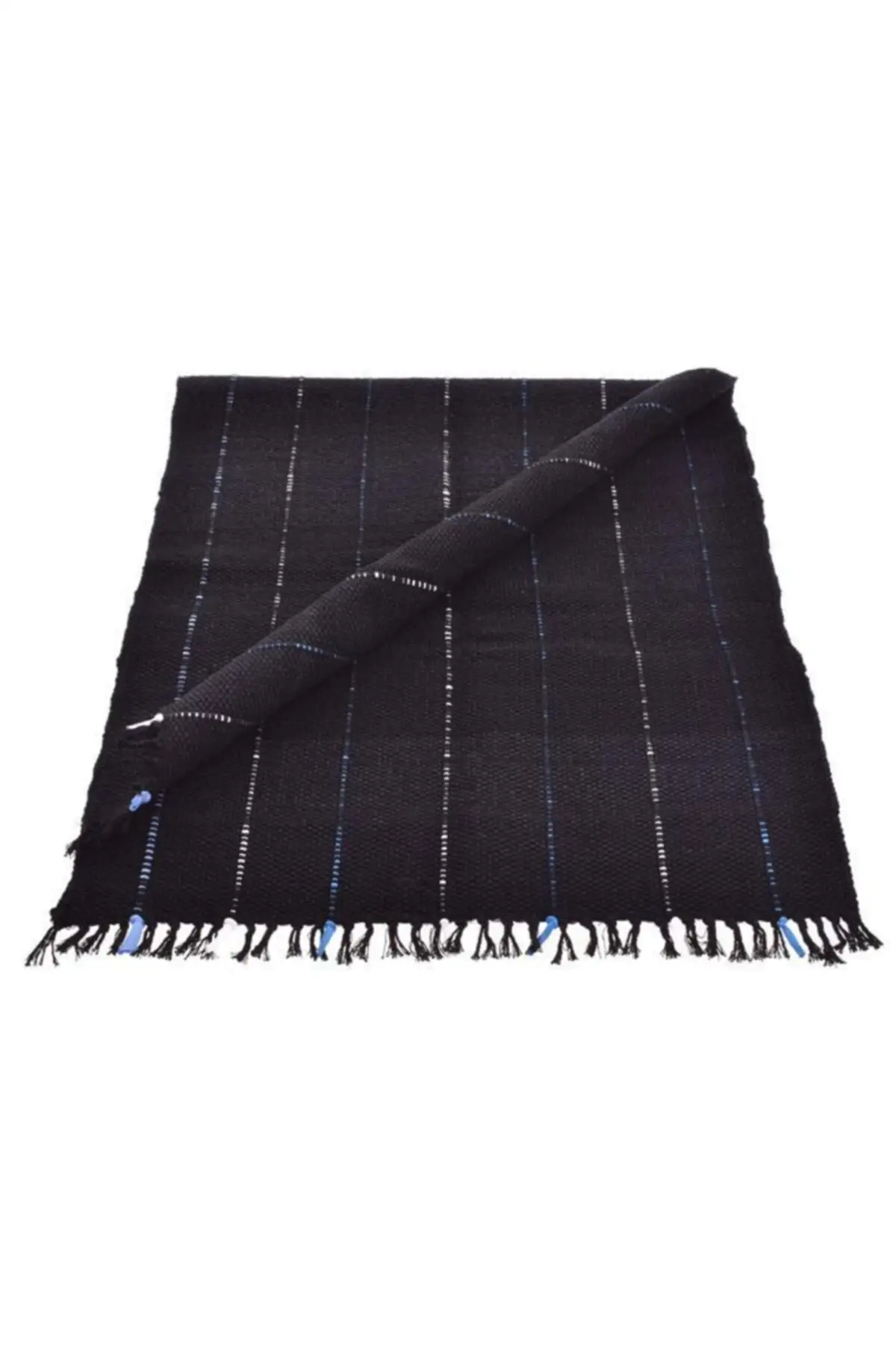 

Хлопковый нескользящий ковер высокого качества, богемный ковер ручной работы, тканый ковер ручной вязки, черный 70x160 см k0449 (S1 / R23)