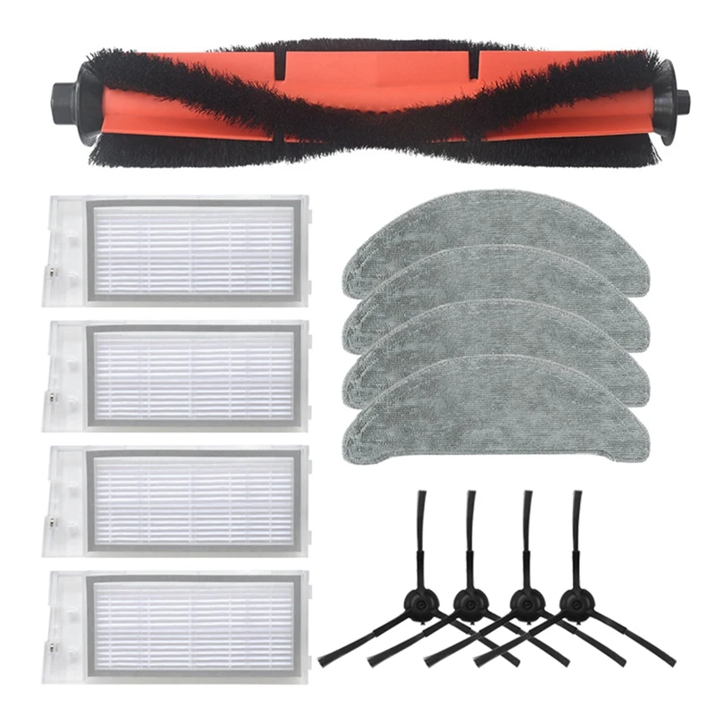 

13Pcs Main Brush Mop Cloth Hepa Filter Side Brush Parts For Roidmi EVE Plus Robotic Vacuum Cleaner Kits Accessories