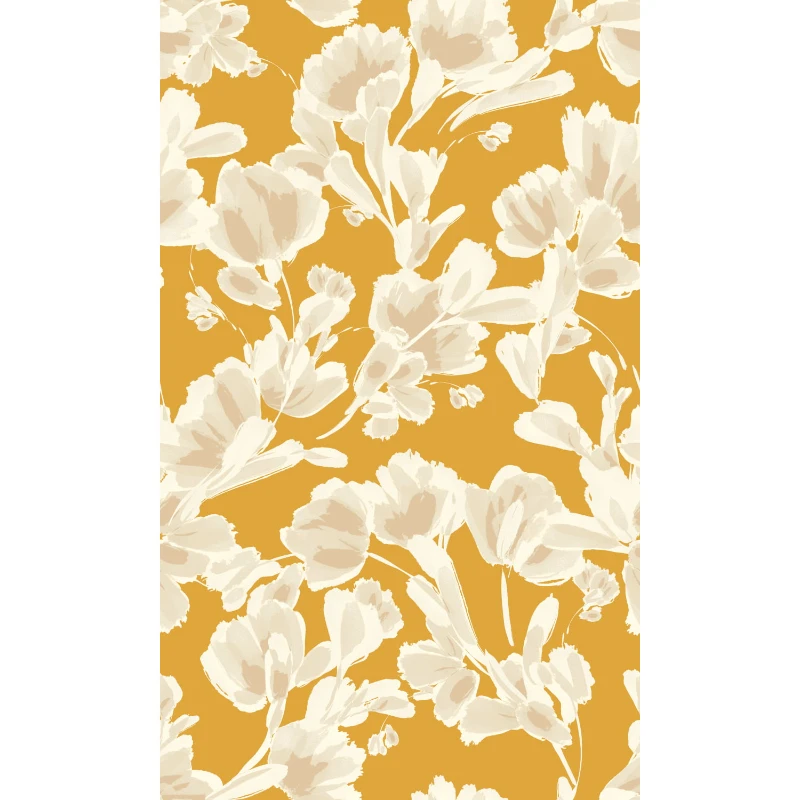 

Yellow Merida Floral Peel and Stick Wallpaper Decor Contact Paper Doors Cabinet Desktop Modern Furniture Decorative Sticker