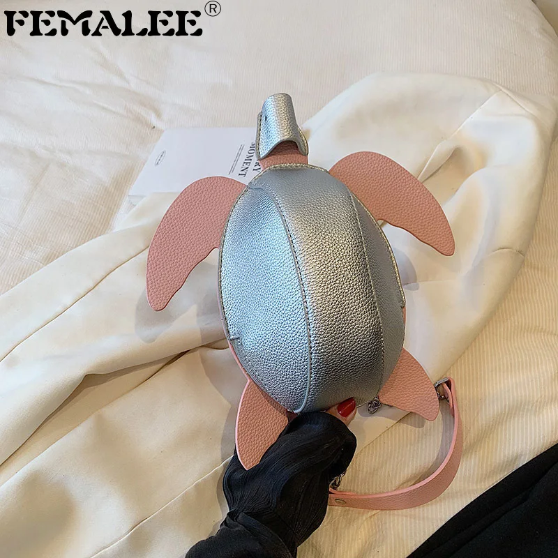 

Cartoon Novelty Geek Turtle Bags for Women Cute Sweet Girls Personality Funny Clutch Japanese PU Leather Purses and Handbags