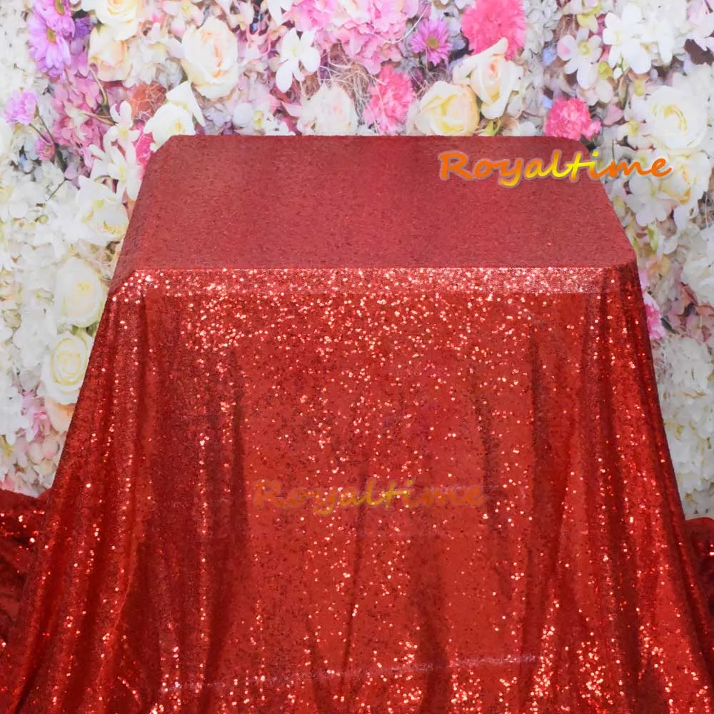 

Red Sequin Tablecloth 50"x80" Rectangle Sparkly Drape Table Cloth Table Cover Overlay for Christmas Wedding Birthday Party
