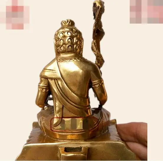 Old China Brass carved Tibetan Buddhist Acalanatha Bodhisattva Buddha Statue