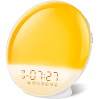 sunrise alarm clock wake up light for heavy sleepers bedroom digital alarm clock with 7 colors night light